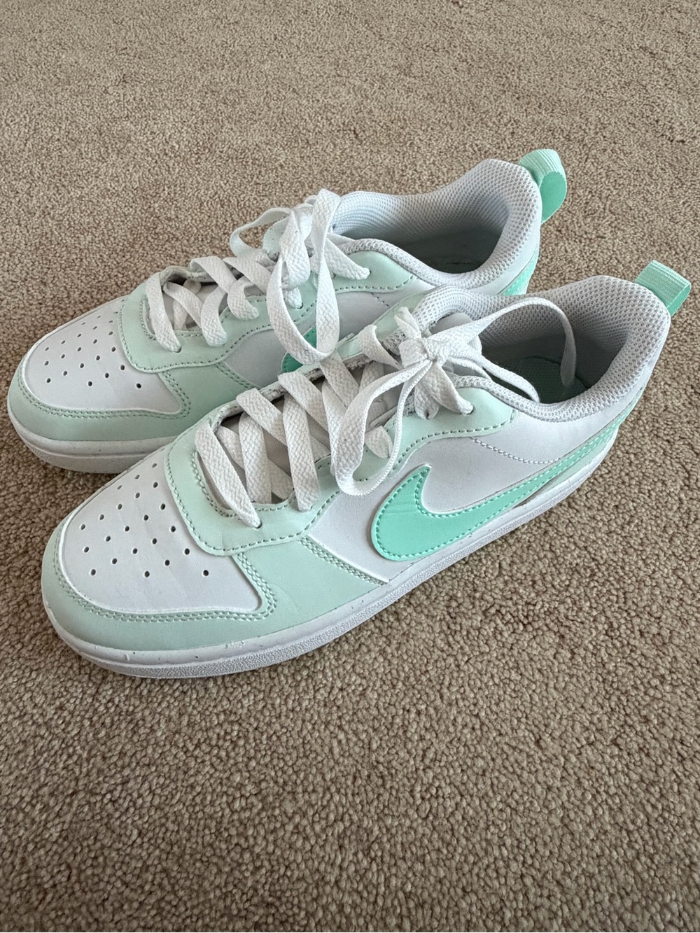 Nike Court Borough Low-Top Sneakers in Mint and White